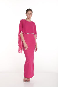 Frank Lyman Spring 2025-258274-417-Knit Dress-Fuchsia - The Coach Pyramids