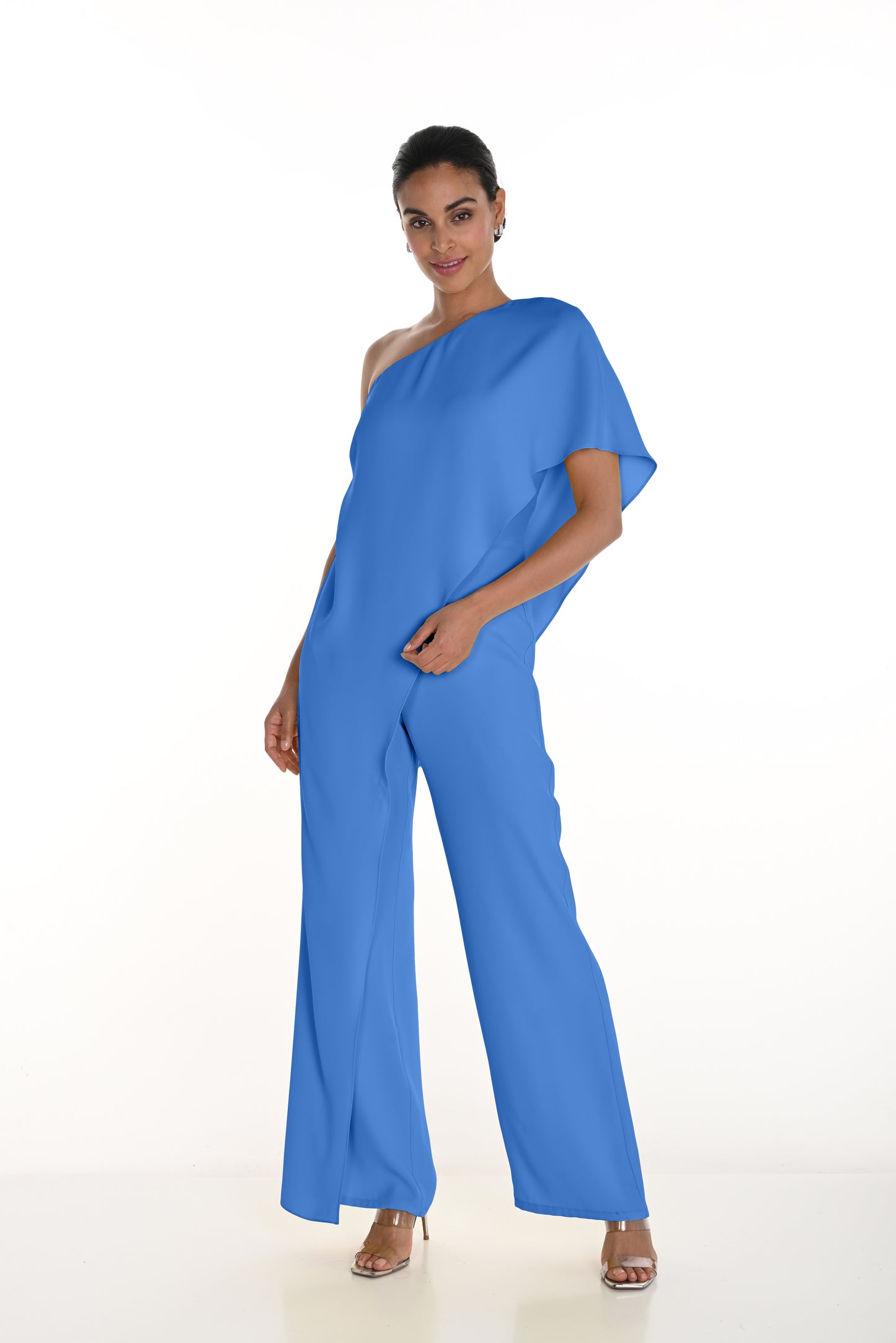 Frank Lyman Spring 2025-258301-303-Woven Jumpsuit-Midnight - The Coach Pyramids