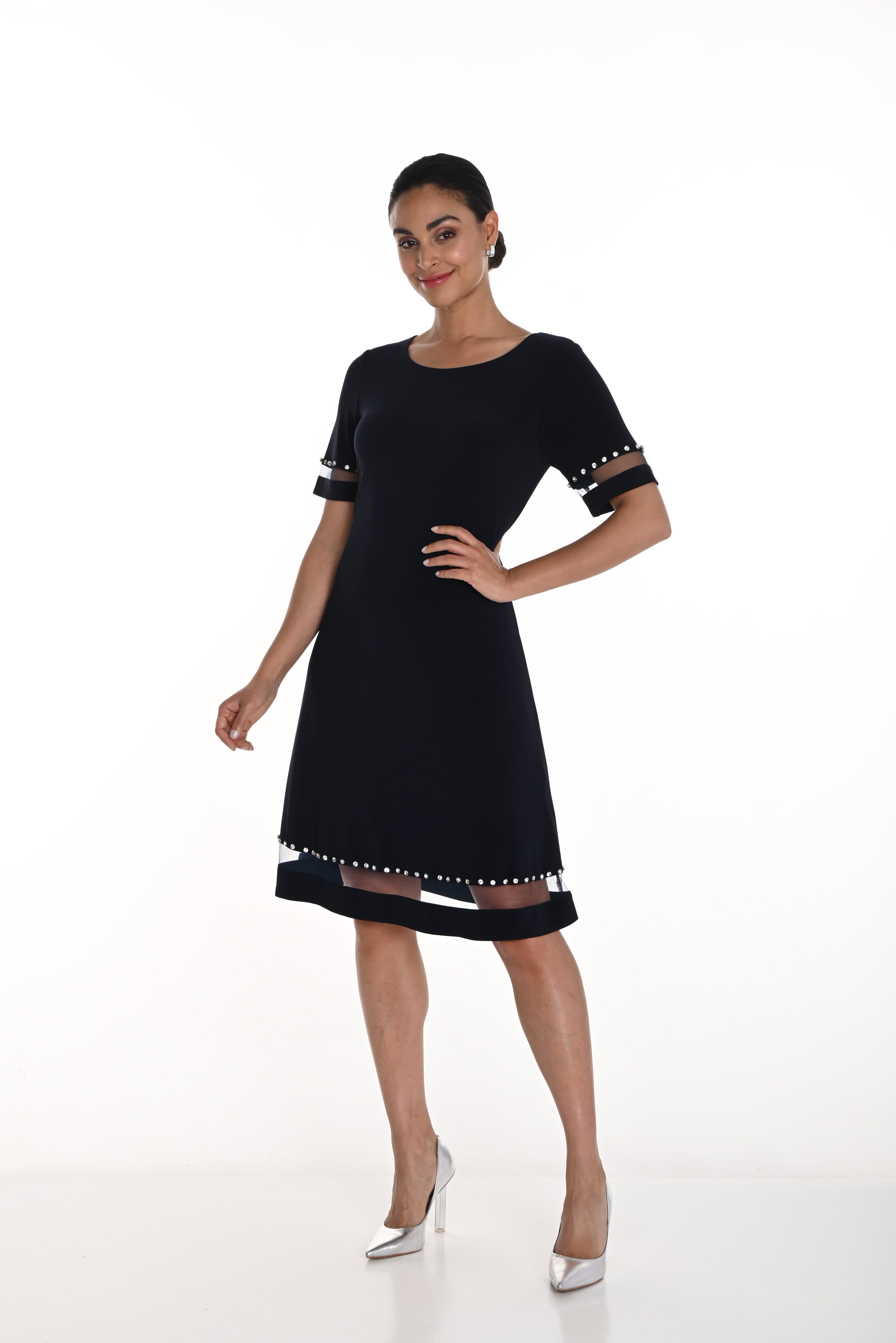 Frank Lyman -258713U-100-Knit Dress-Black – The Coach Pyramids