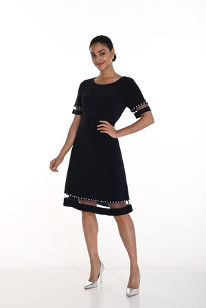 Frank Lyman Spring 2025-258713U-100-Knit Dress-Black