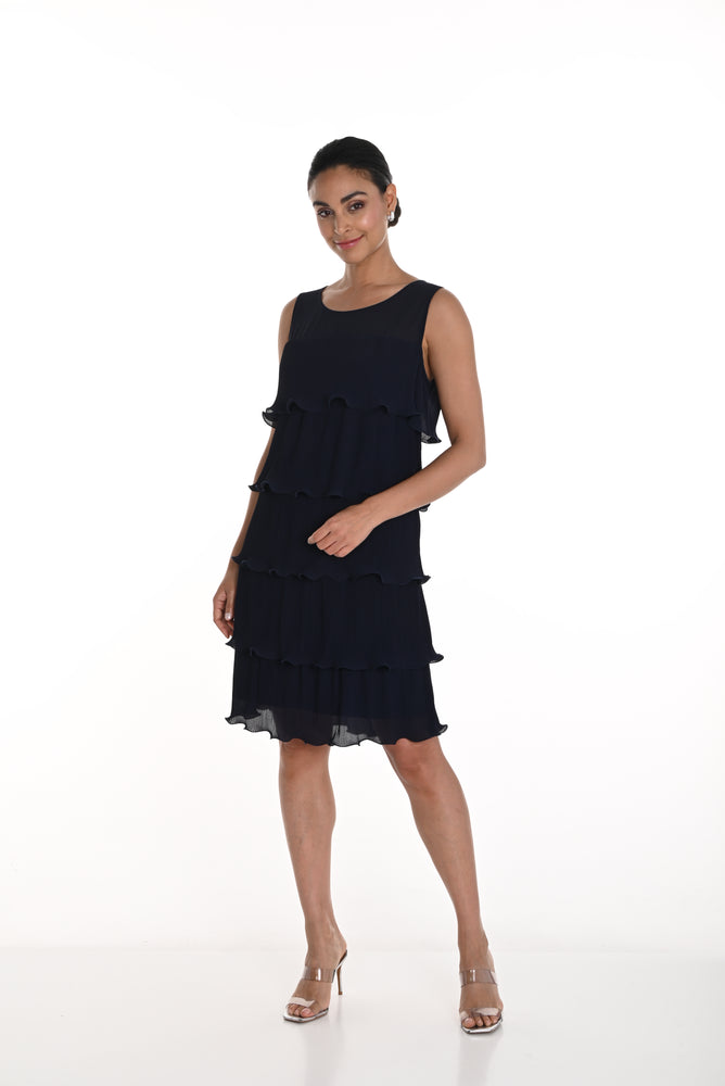 Frank Lyman Spring 2025-258718U-301-Woven Dress-Navy