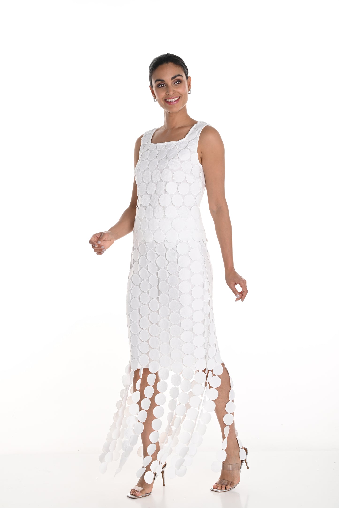 Frank Lyman Spring 2025-258725U-301-Woven Top W/Skirt-Navy - The Coach Pyramids