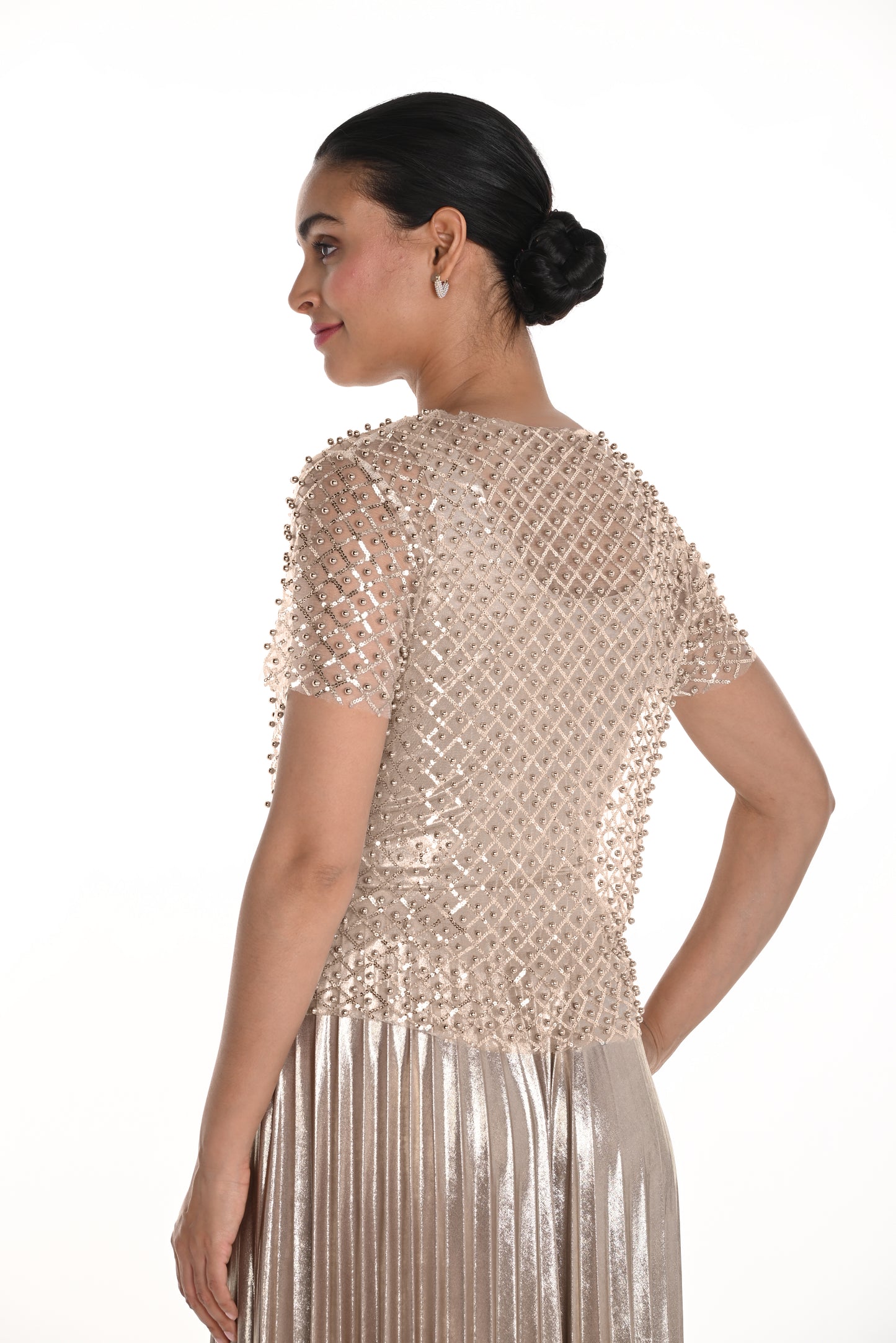Frank Lyman Spring 2025-258728U-500-Knit Top-Gold - The Coach Pyramids
