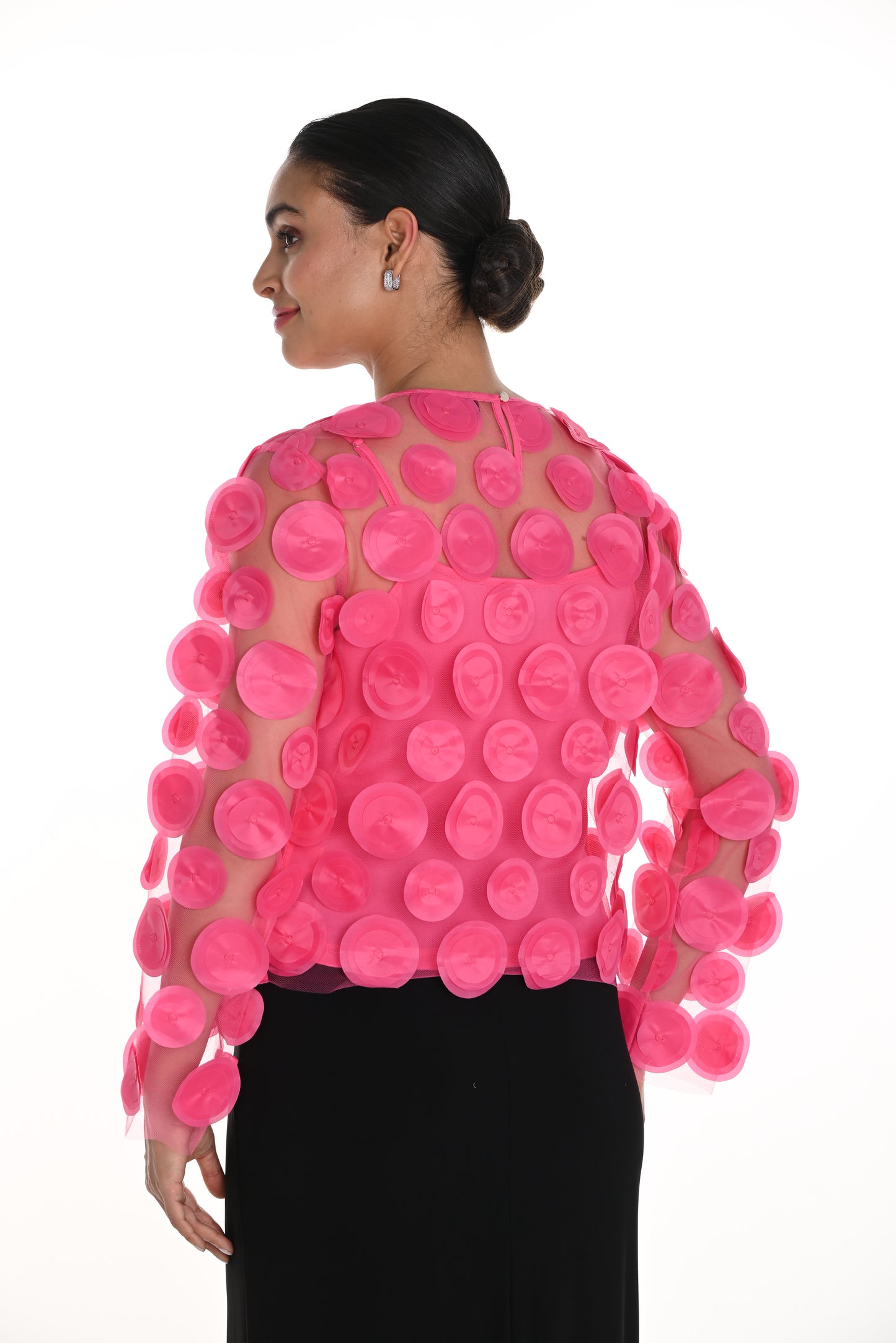 Frank Lyman Spring 2025-258745U-417-Knit Top-Fuchsia - The Coach Pyramids