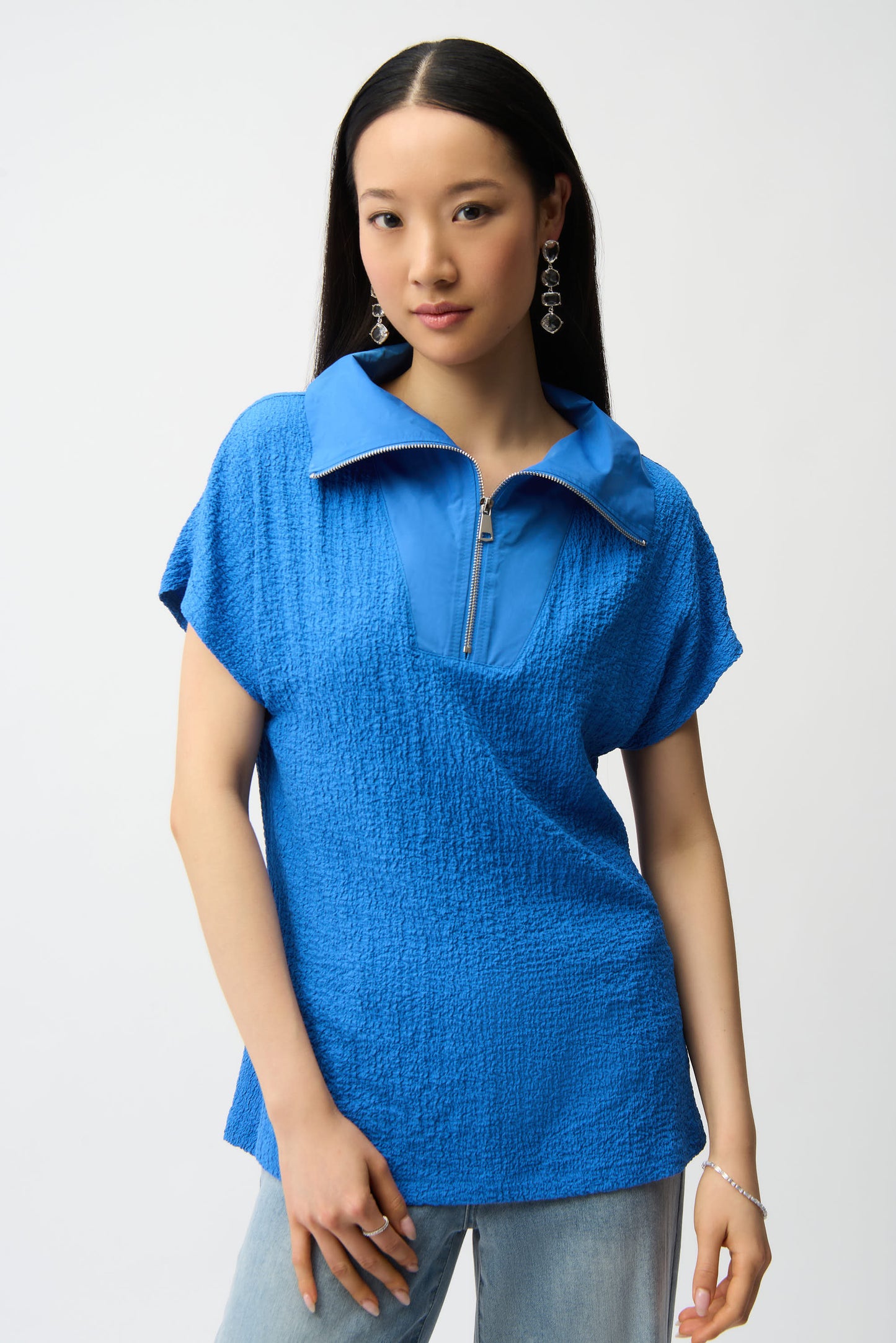 Joseph Ribkoff Spring 2026-261017-3849-Top-Harbor Blue - The Coach Pyramids