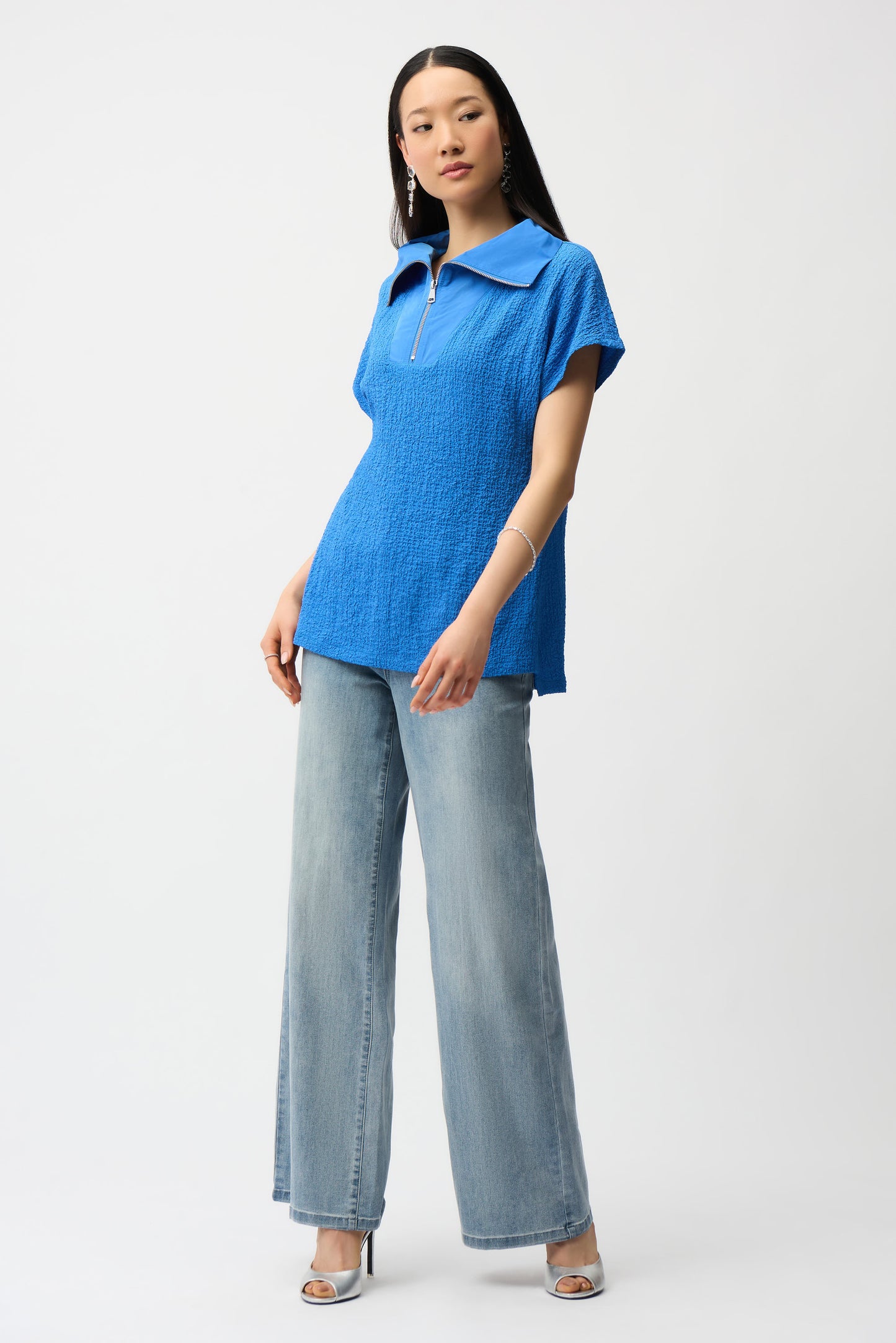 Joseph Ribkoff Spring 2026-261017-3849-Top-Harbor Blue - The Coach Pyramids