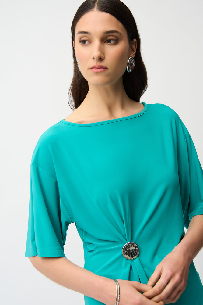 Joseph Ribkoff oceanic tunic style 261029 - side view showing versatile drape and fit