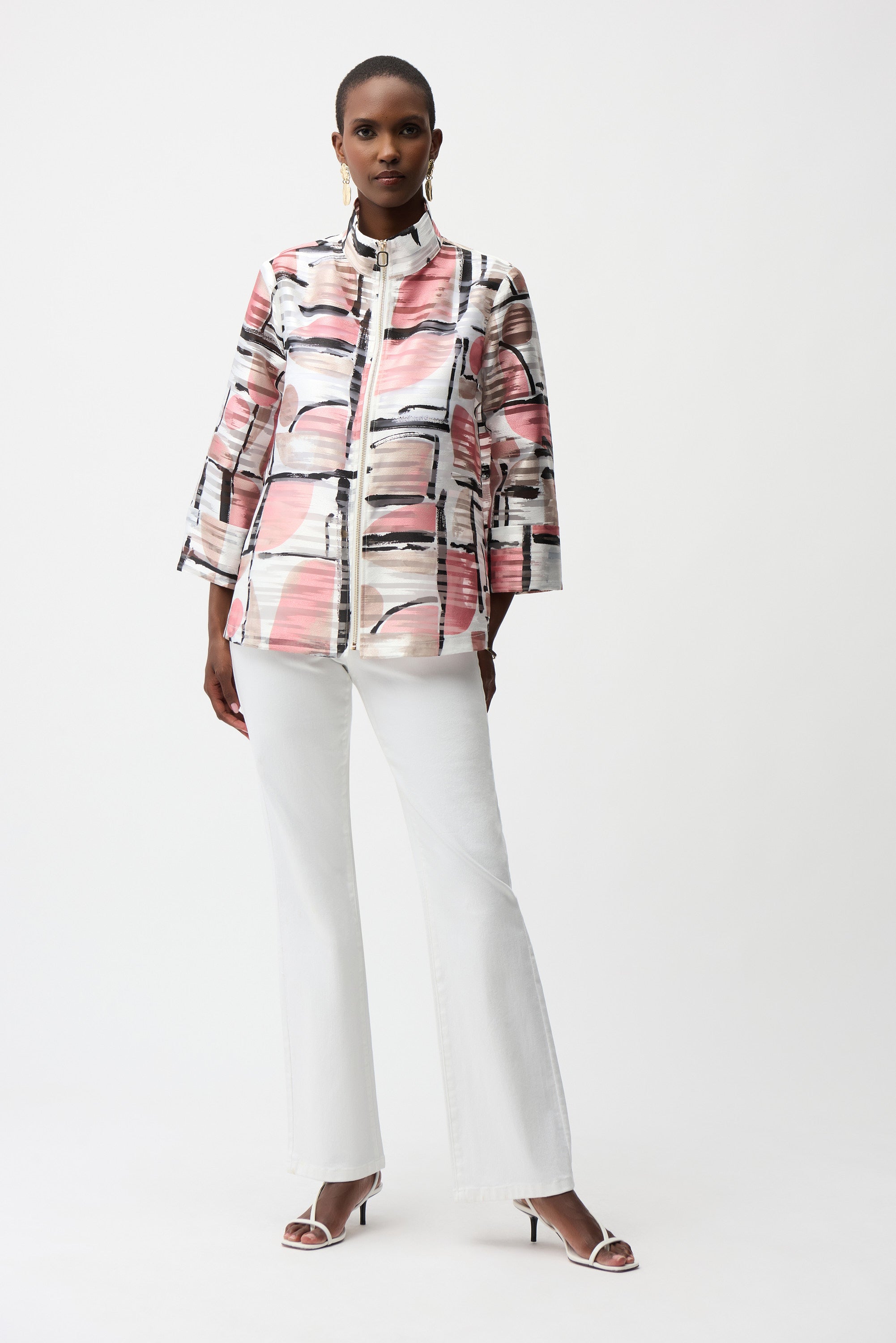 Joseph Ribkoff-261052-2539-Jacket-Vanilla/Multi | The Coach Pyramids