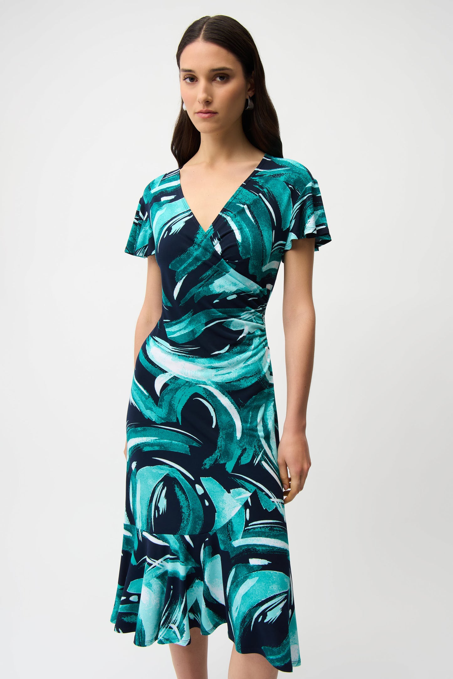 Joseph Ribkoff Spring 2006-261063-3316-Dress-Midnight Blue/Multi - The Coach Pyramids