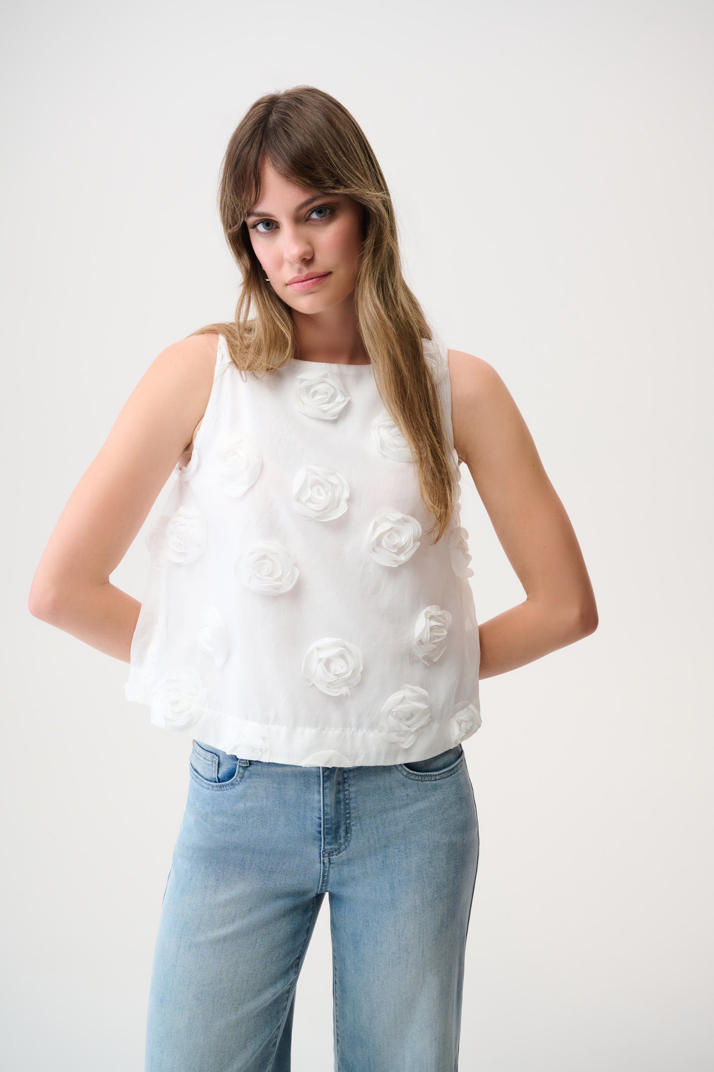 Joseph Ribkoff-261220-34-Top-Off White - The Coach Pyramids