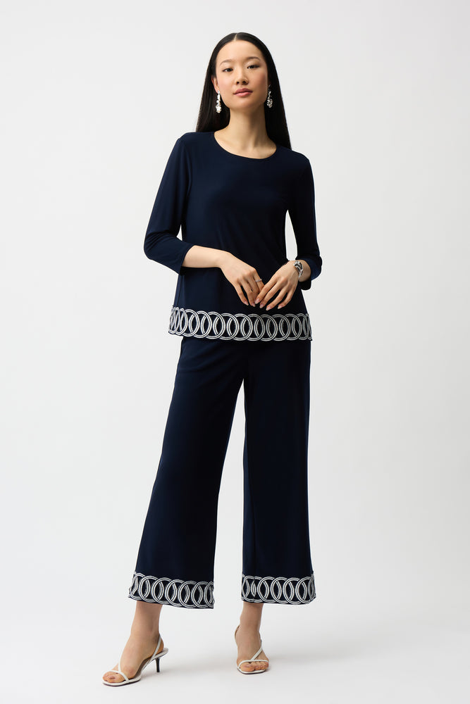 Joseph Ribkoff Spring 2026-261246-2229-Pant-Midnight Blue/Vanilla - The Coach Pyramids