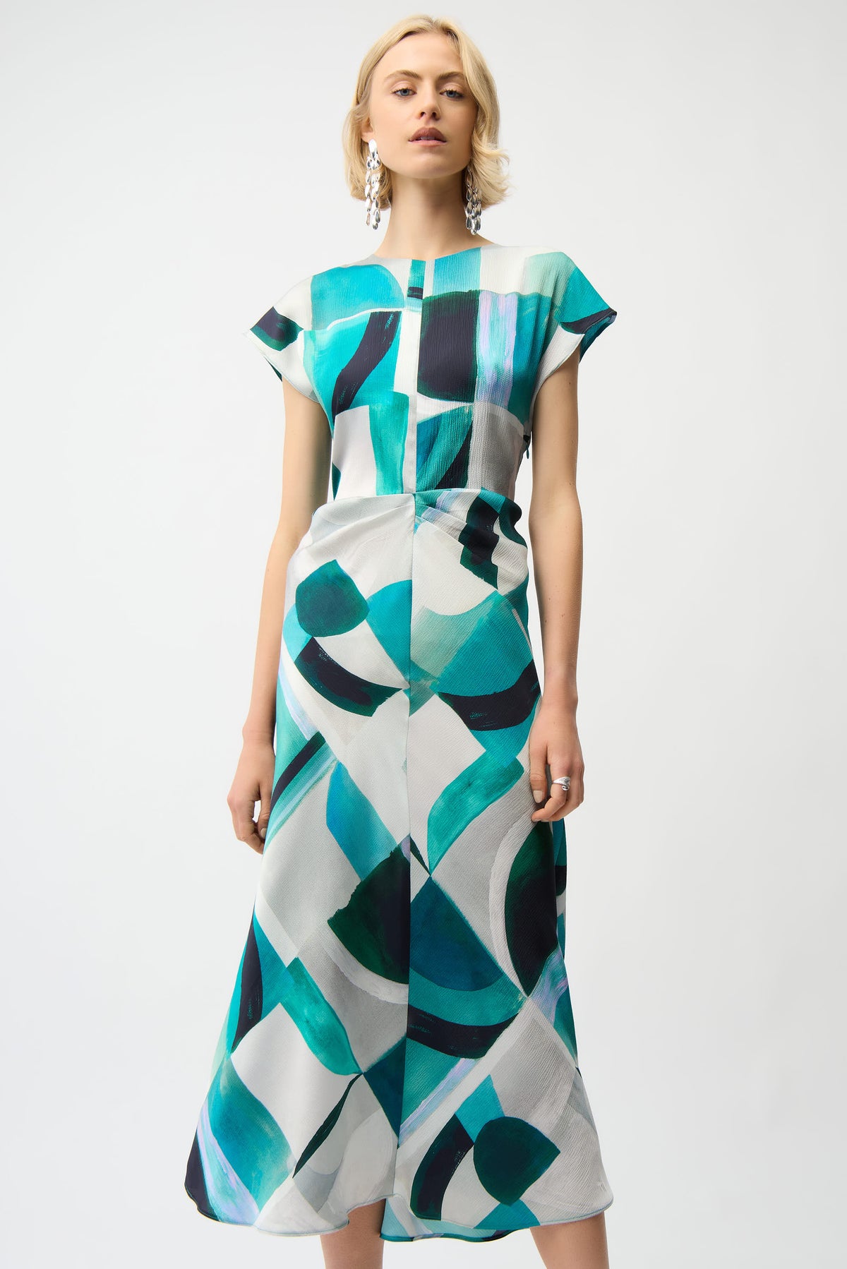 Joseph Ribkoff Spring 2006-261251-684-Dress-Green/Multi - The Coach Pyramids