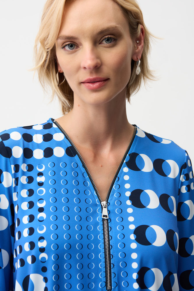 Joseph Ribkoff Spring 2026-261288-3801-Tunic-Blue/Vanilla - The Coach Pyramids