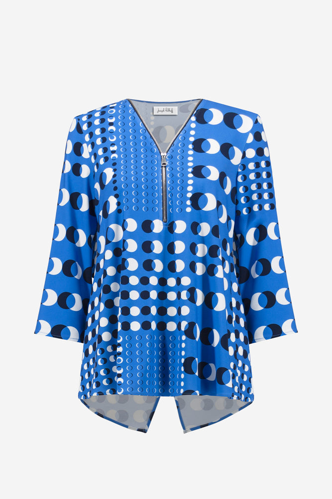 Joseph Ribkoff Spring 2026-261288-3801-Tunic-Blue/Vanilla - The Coach Pyramids