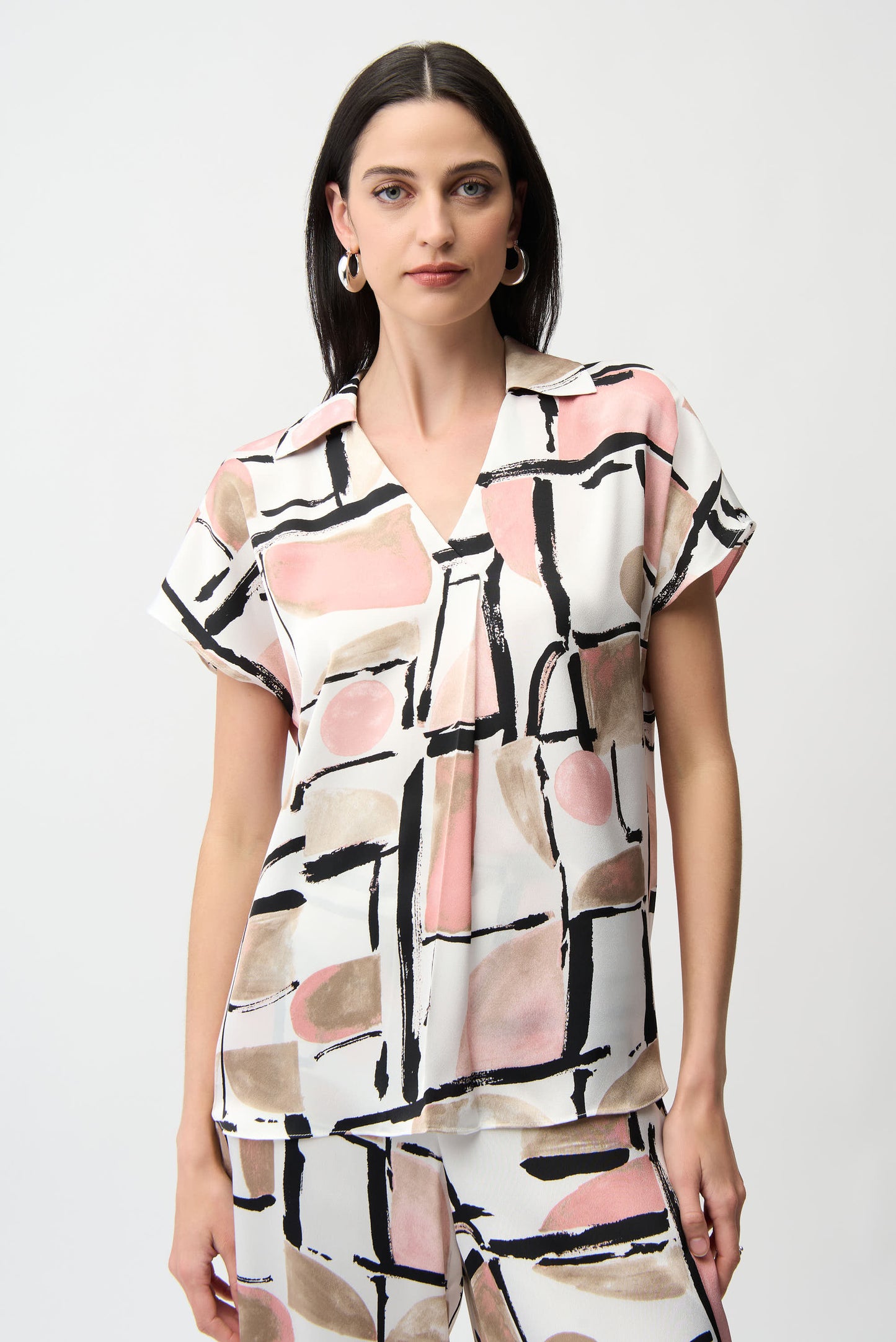 Joseph Ribkoff Spring 2026-261308-2539-Top-Vanilla/Multi - The Coach Pyramids