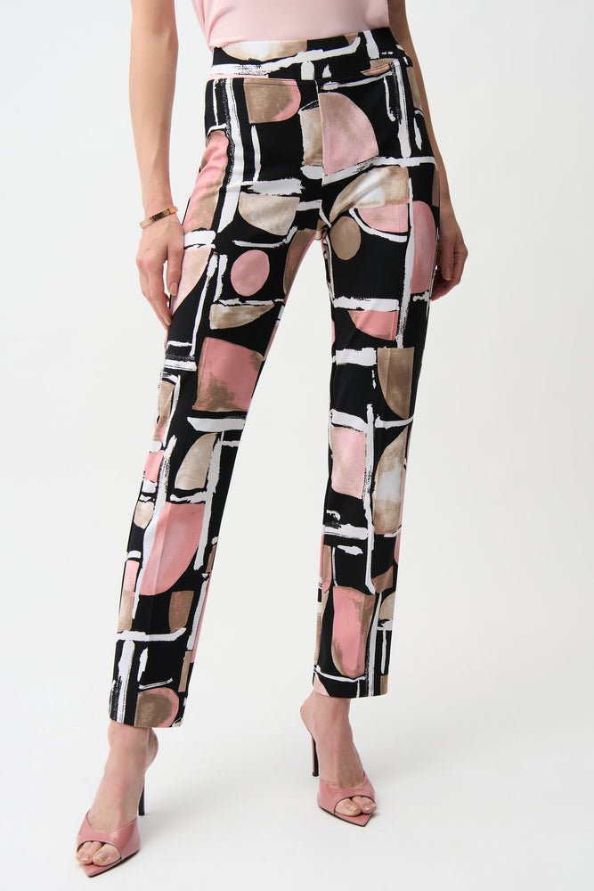 Joseph Ribkoff Spring 2026-261309-178-Pant-Black/Multi - The Coach Pyramids