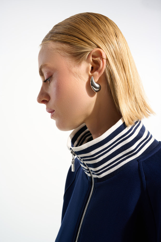 Joseph Ribkoff Spring 2026-261617-4494-Jacket-Indigo/Vanilla - The Coach Pyramids