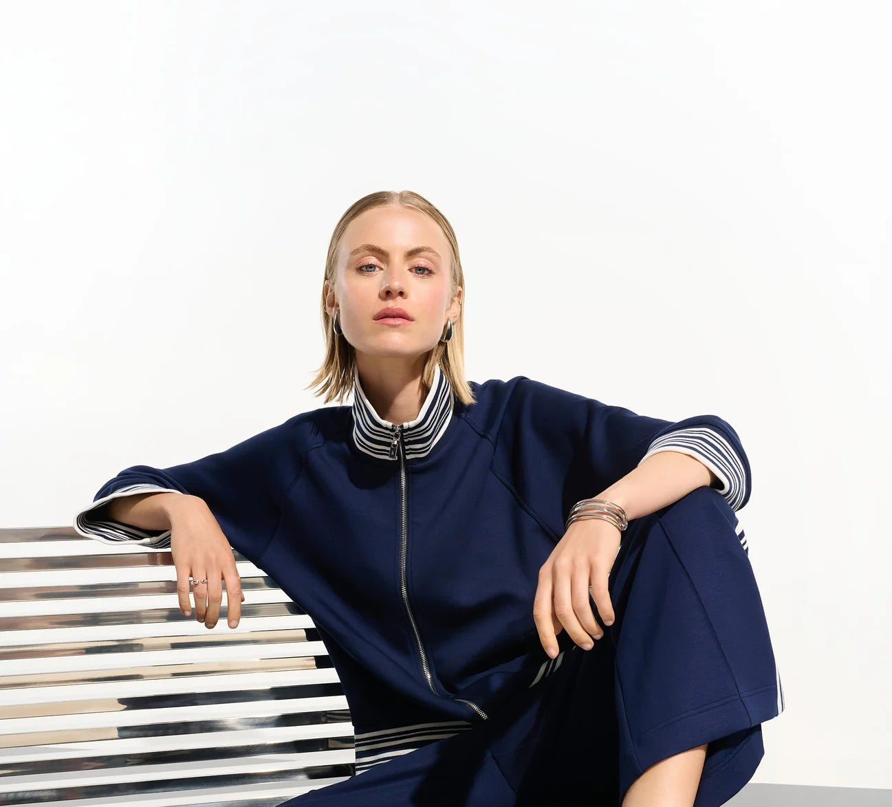 Joseph Ribkoff-261618-4494-Pant-Indigo/Vanilla - The Coach Pyramids