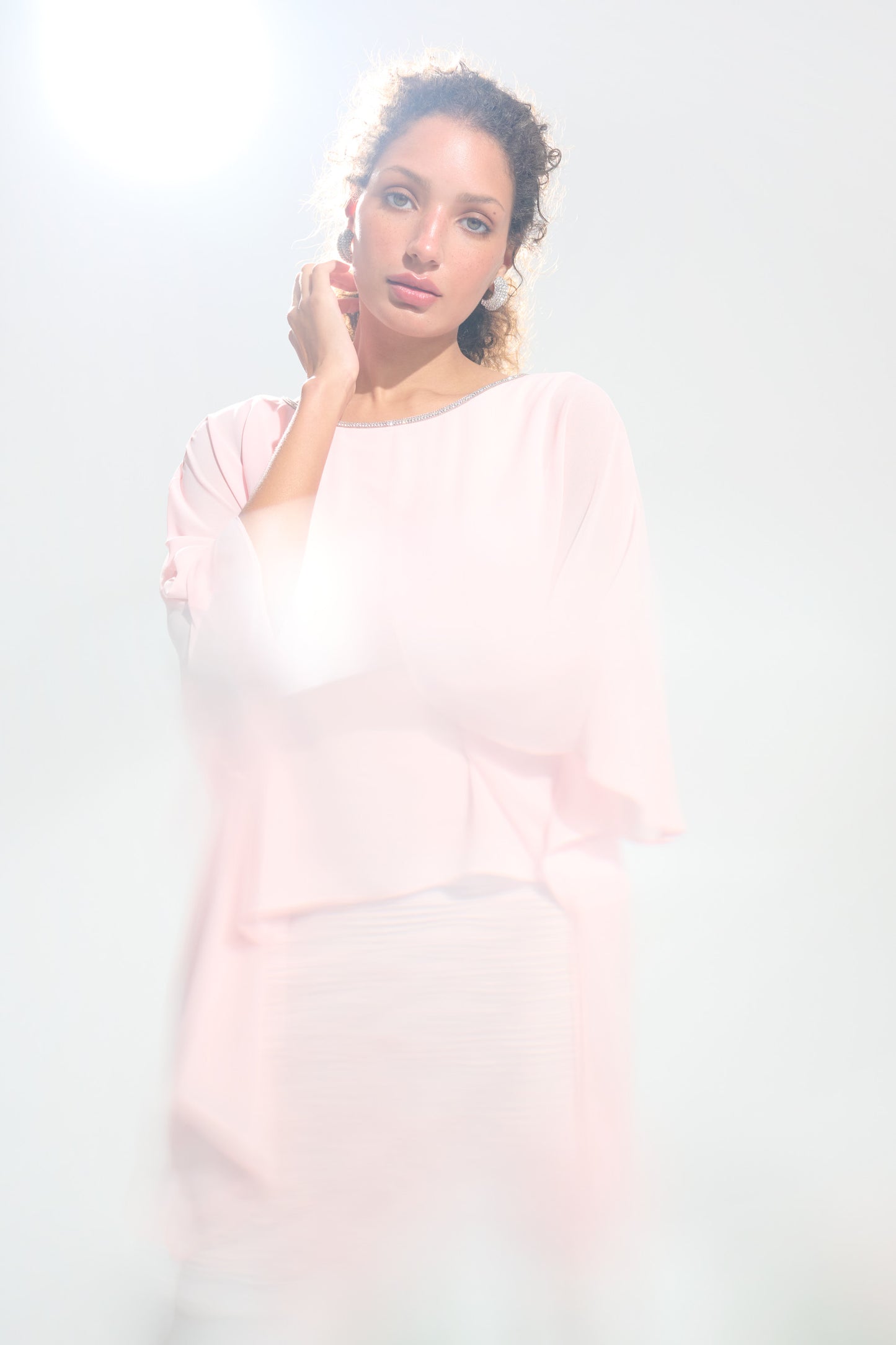 Joseph Ribkoff Sheath Dress with Chiffon Poncho Overlay Style 261707 Petal Pink / 18