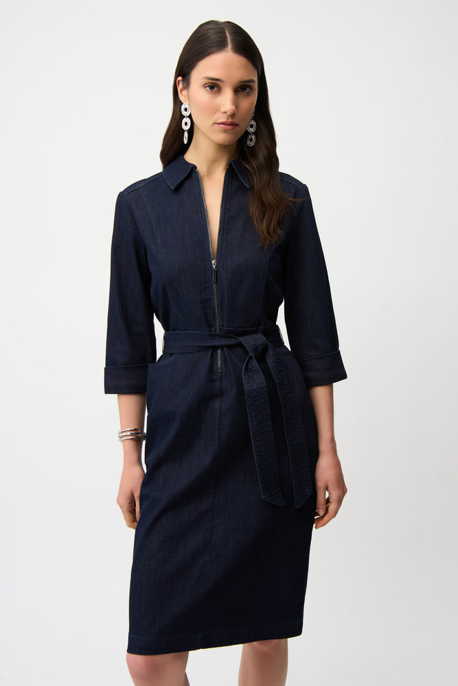 Joseph Ribkoff Spring 2026-261900-3302-Dress-Dark Denim Blue - The Coach Pyramids