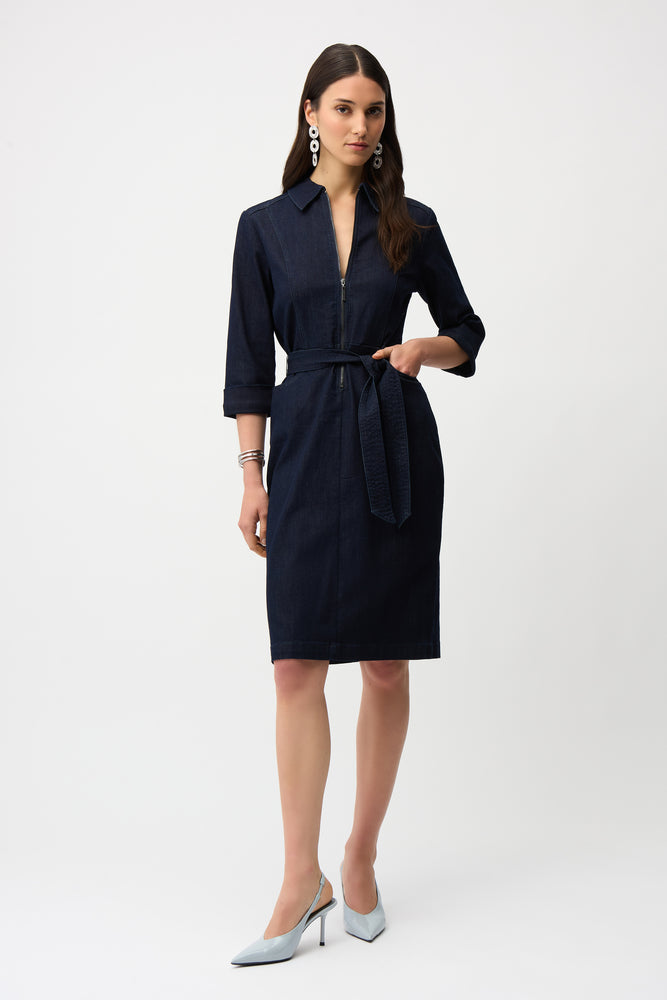 Joseph Ribkoff Spring 2026-261900-3302-Dress-Dark Denim Blue - The Coach Pyramids
