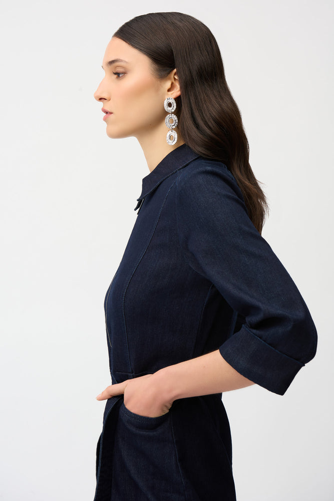 Joseph Ribkoff Spring 2026-261900-3302-Dress-Dark Denim Blue - The Coach Pyramids