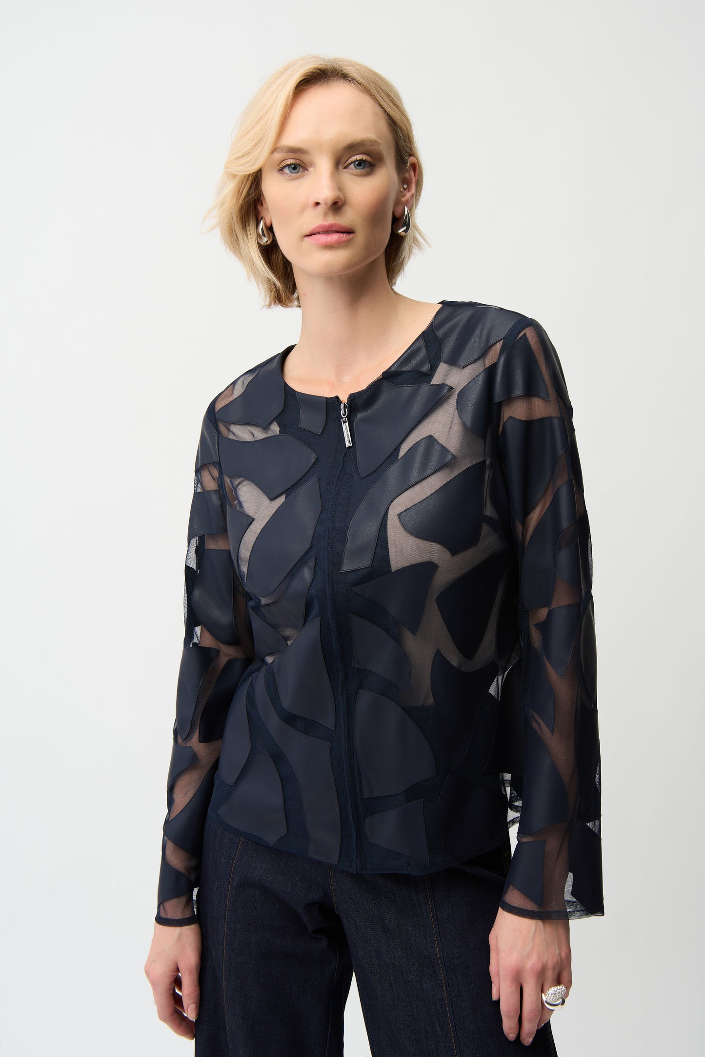 Joseph Ribkoff Spring 2026-261906-2431-Jacket-Midnight Blue - The Coach Pyramids