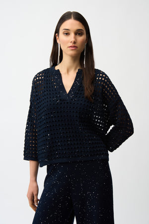 Joseph Ribkoff Spring 2026-261925-2166-Top-Midnight Blue