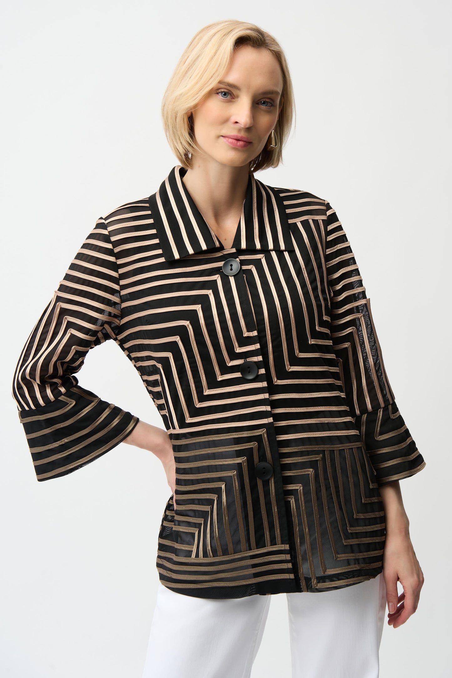Joseph Ribkoff Spring 2026-261980-470-Jacket-Black Champagne - The Coach Pyramids