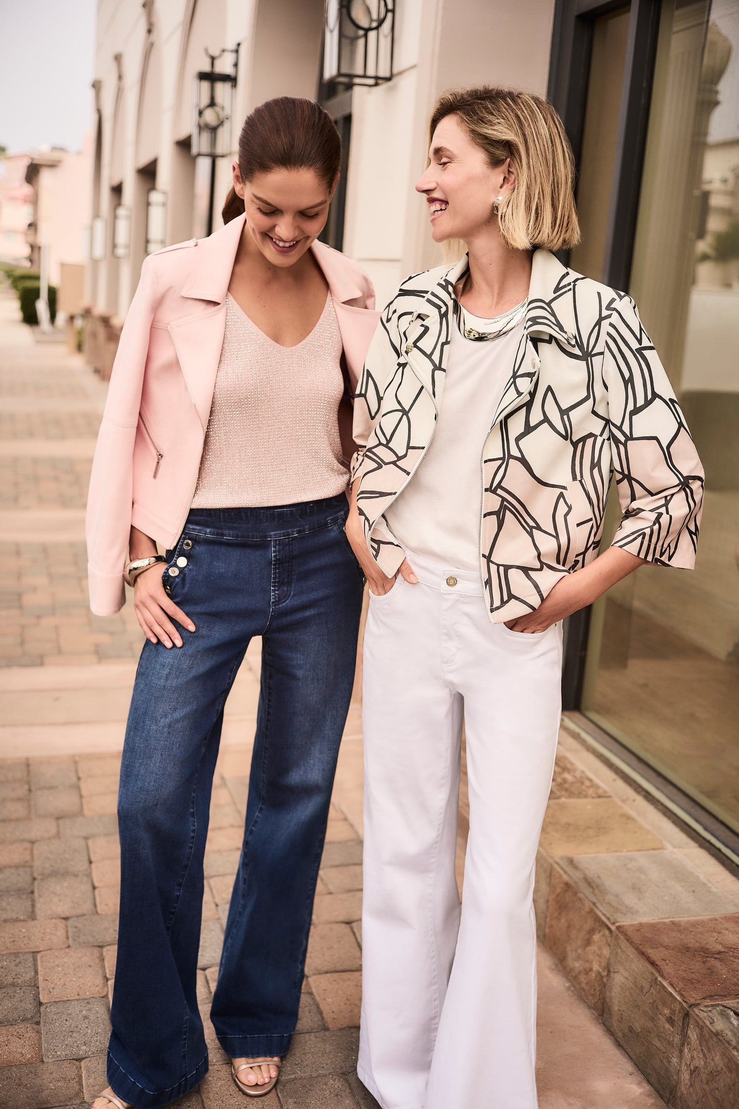 Joseph Ribkoff-261908-Faux Suede Abstract Print Swing Jacket - The Coach Pyramids