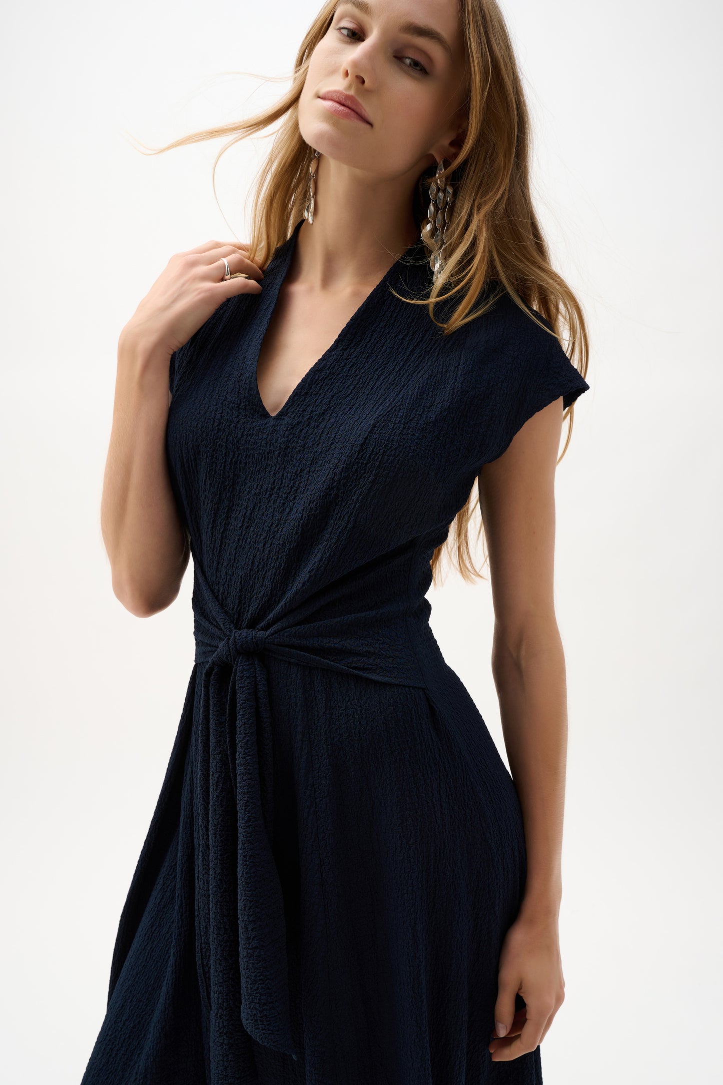 Joseph Ribkoff-262026-2166-Dress-Midnight Blue - The Coach Pyramids