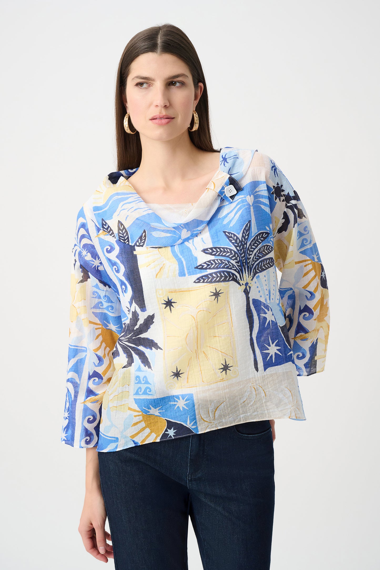 Joseph Ribkoff-262151-2539-Top-Vanilla/Multi - The Coach Pyramids