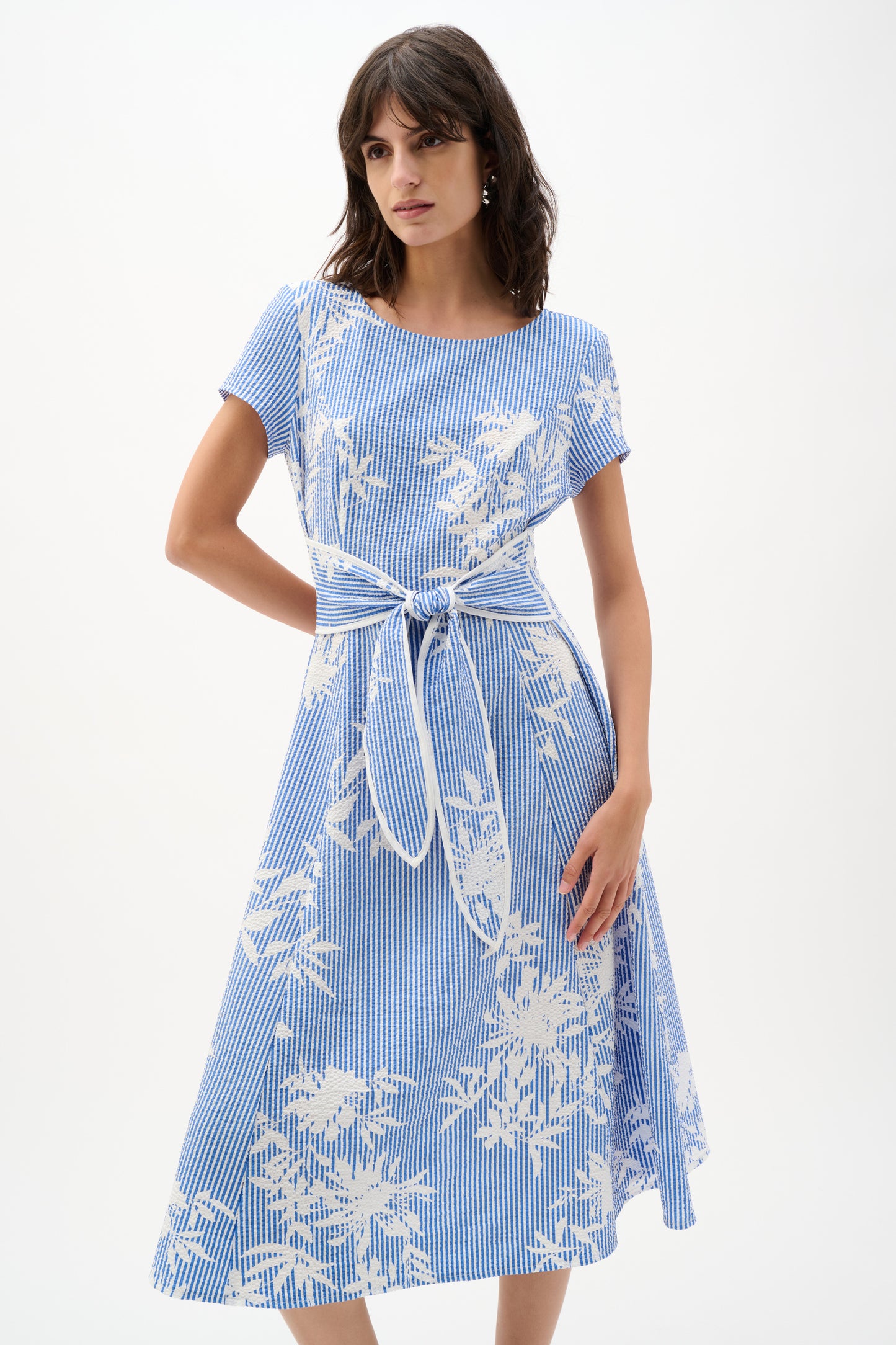 Joseph Ribkoff-262191-4473-Dress-Vanilla/Blue - The Coach Pyramids