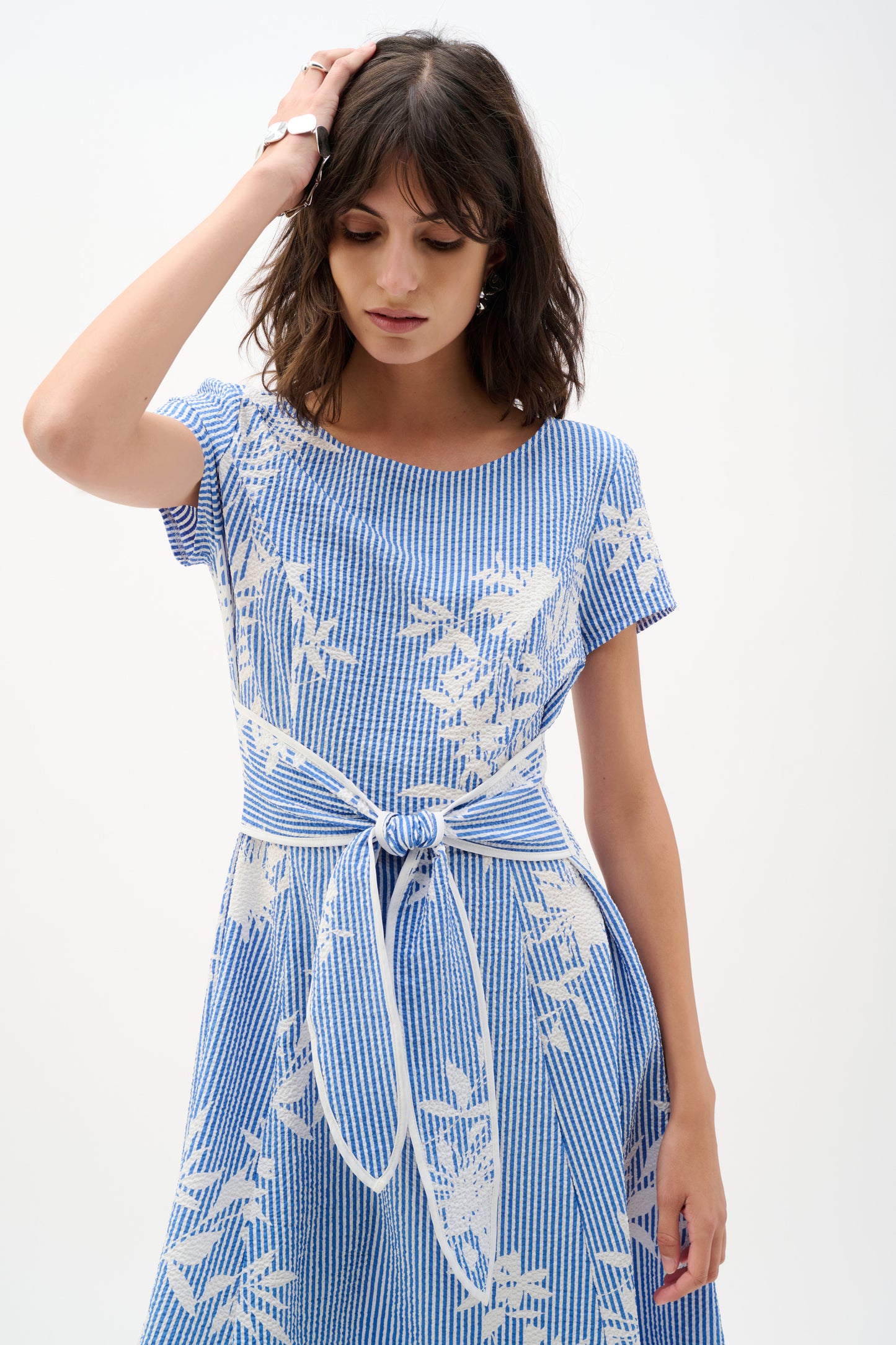 Joseph Ribkoff-262191-4473-Dress-Vanilla/Blue - The Coach Pyramids