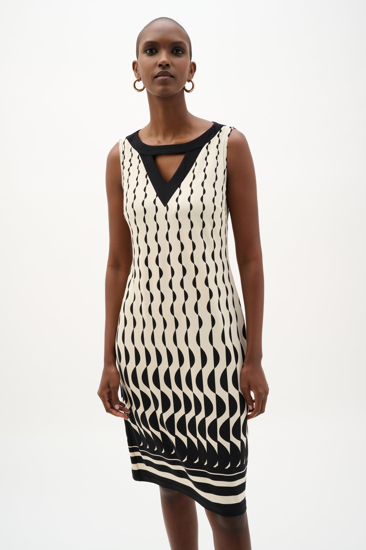 Joseph Ribkoff-262218-295-Dress-Beige/Black - The Coach Pyramids