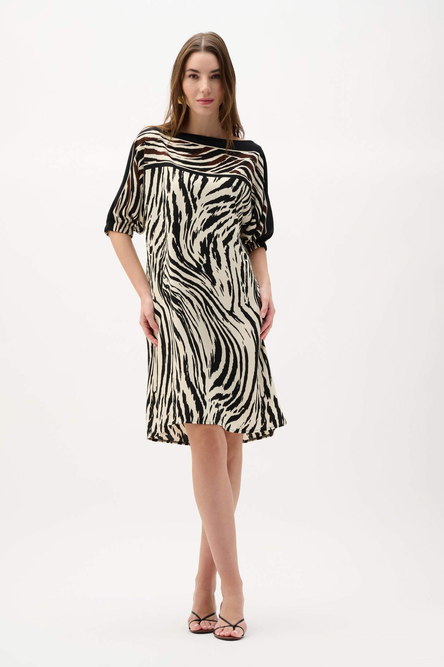 Joseph Ribkoff-262229-1109-Dress-Beige/Multi - The Coach Pyramids