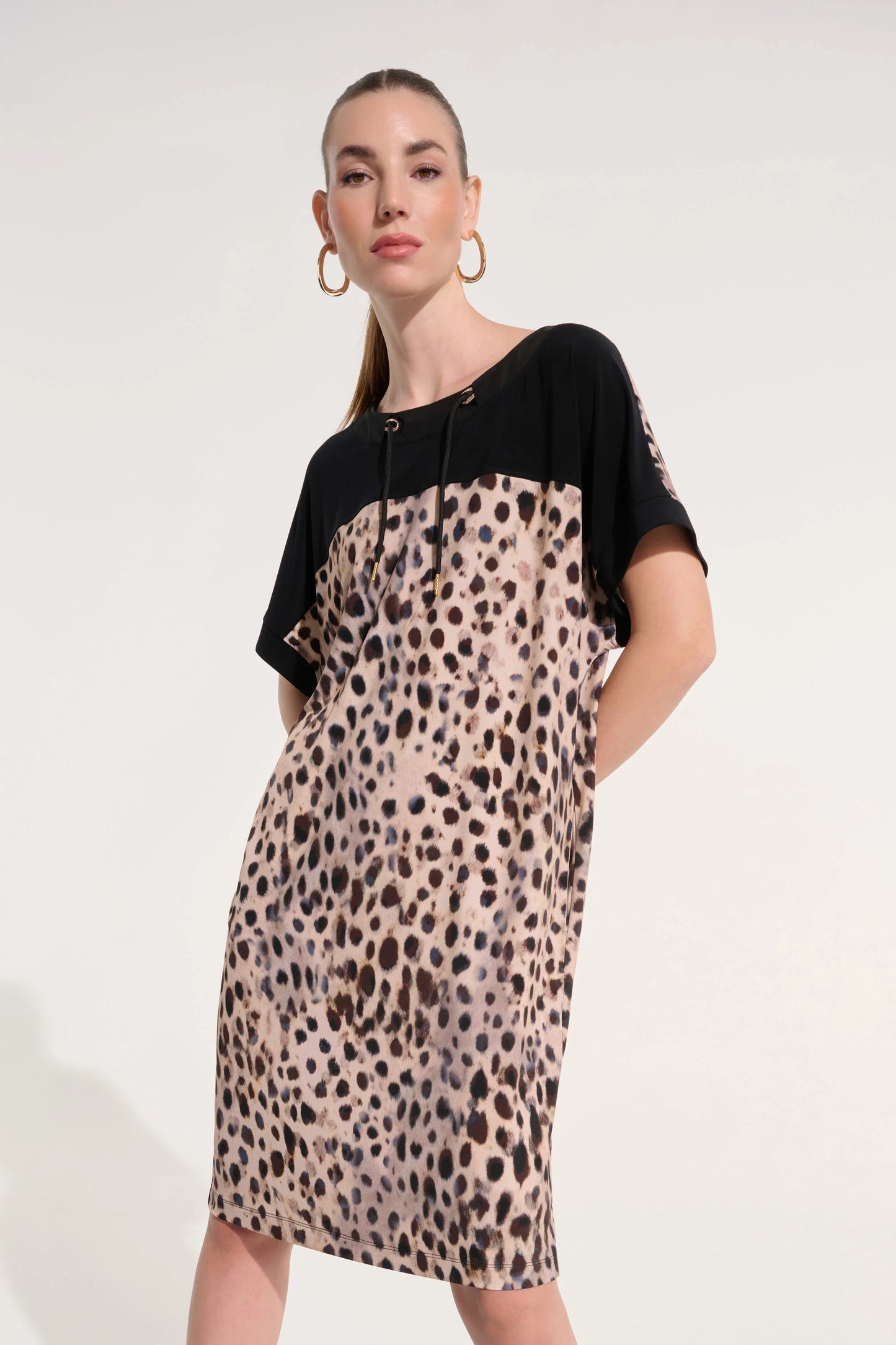 Joseph Ribkoff-262610-1109-Dress-Beige/Multi - The Coach Pyramids