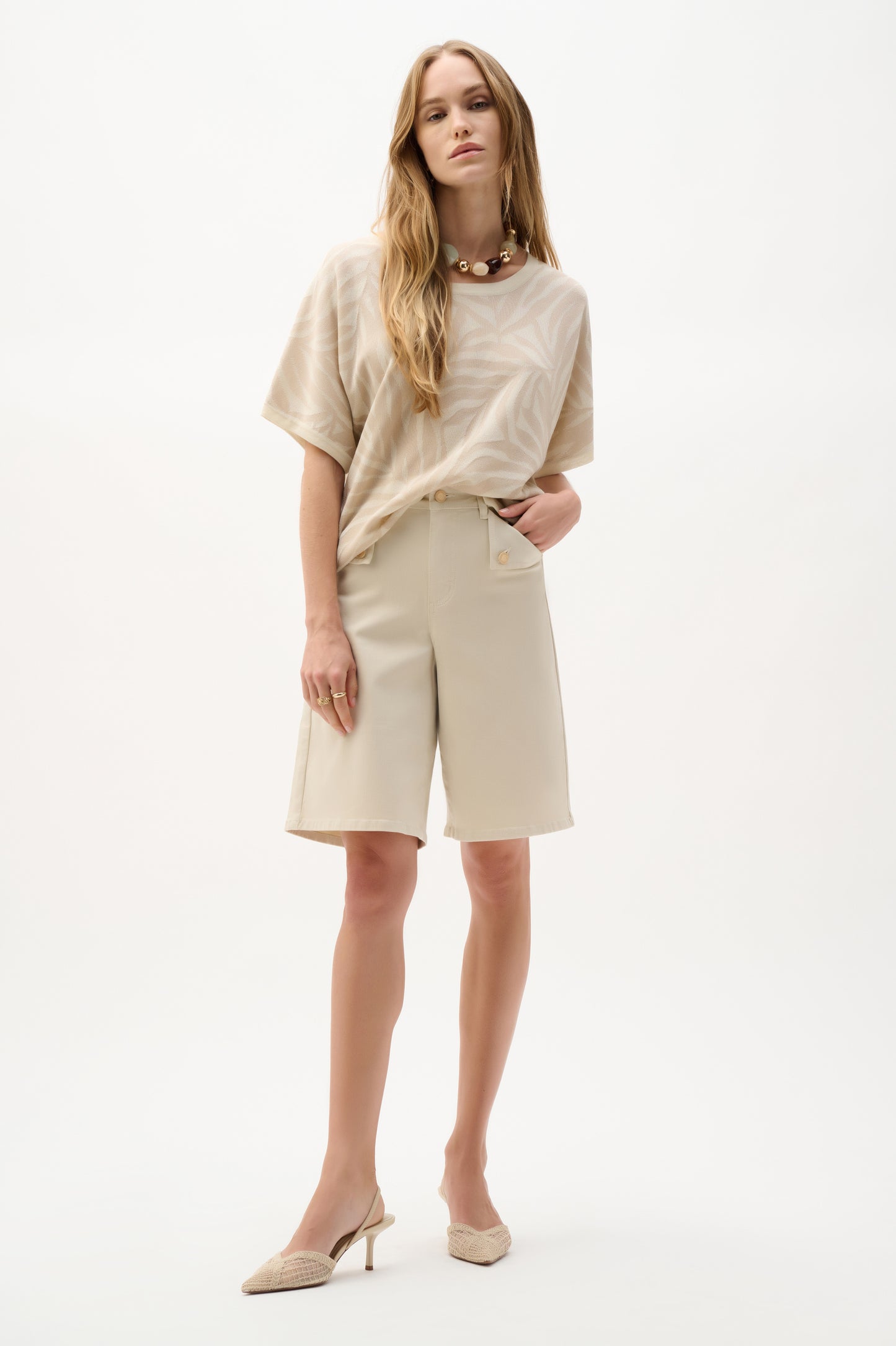 Joseph Ribkoff-262913-3622-Short-Greige - The Coach Pyramids