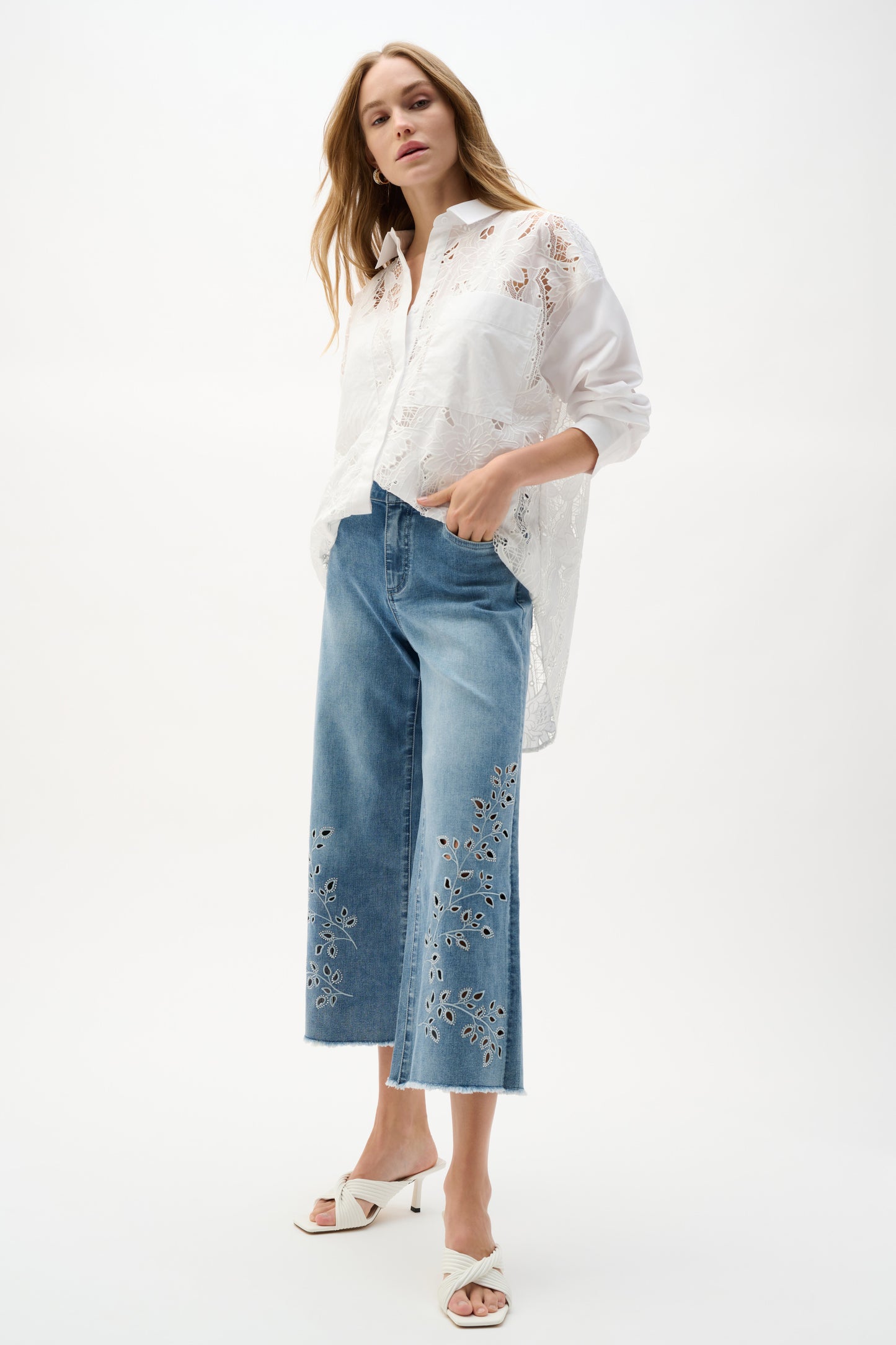 Joseph Ribkoff-262915-47-Pant-Light Blue Denim - The Coach Pyramids