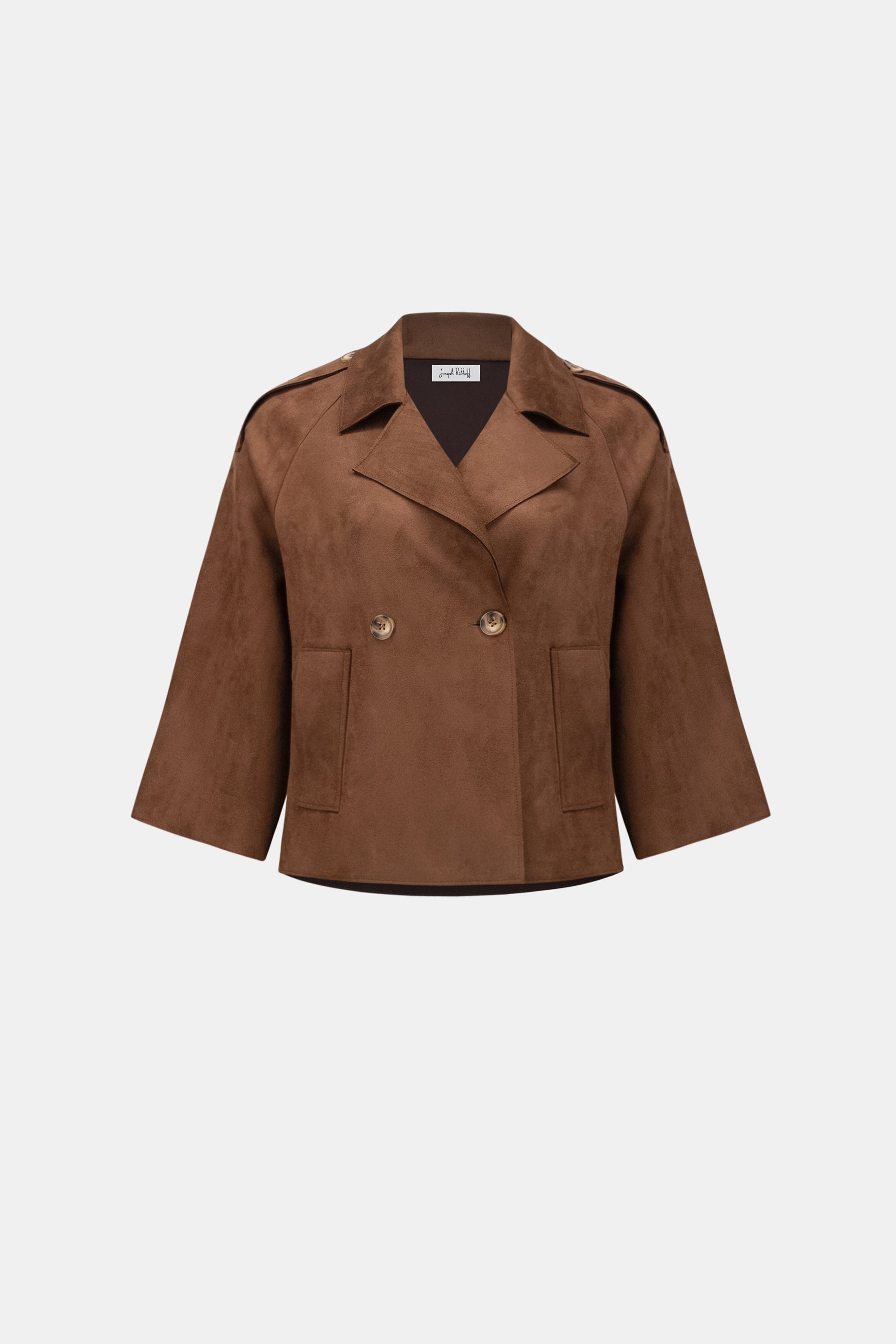 Joseph Ribkoff-Leatherette Mock-Neck Bomber Jacket-263971-Burgandy