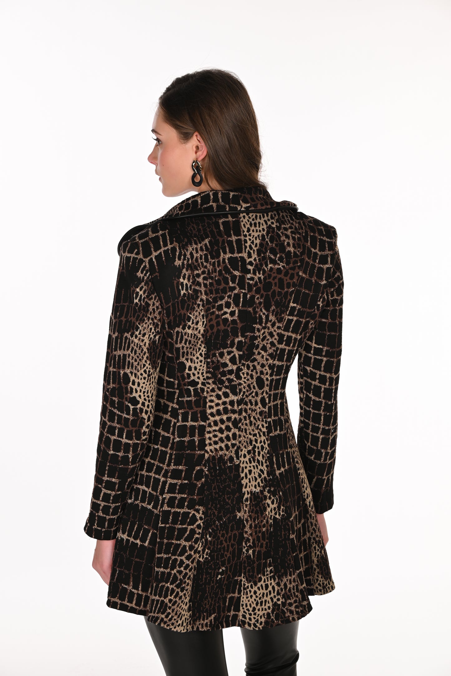 Frank Lyman-263213-1169-Knit Jacket-Black/Chocolate - The Coach Pyramids