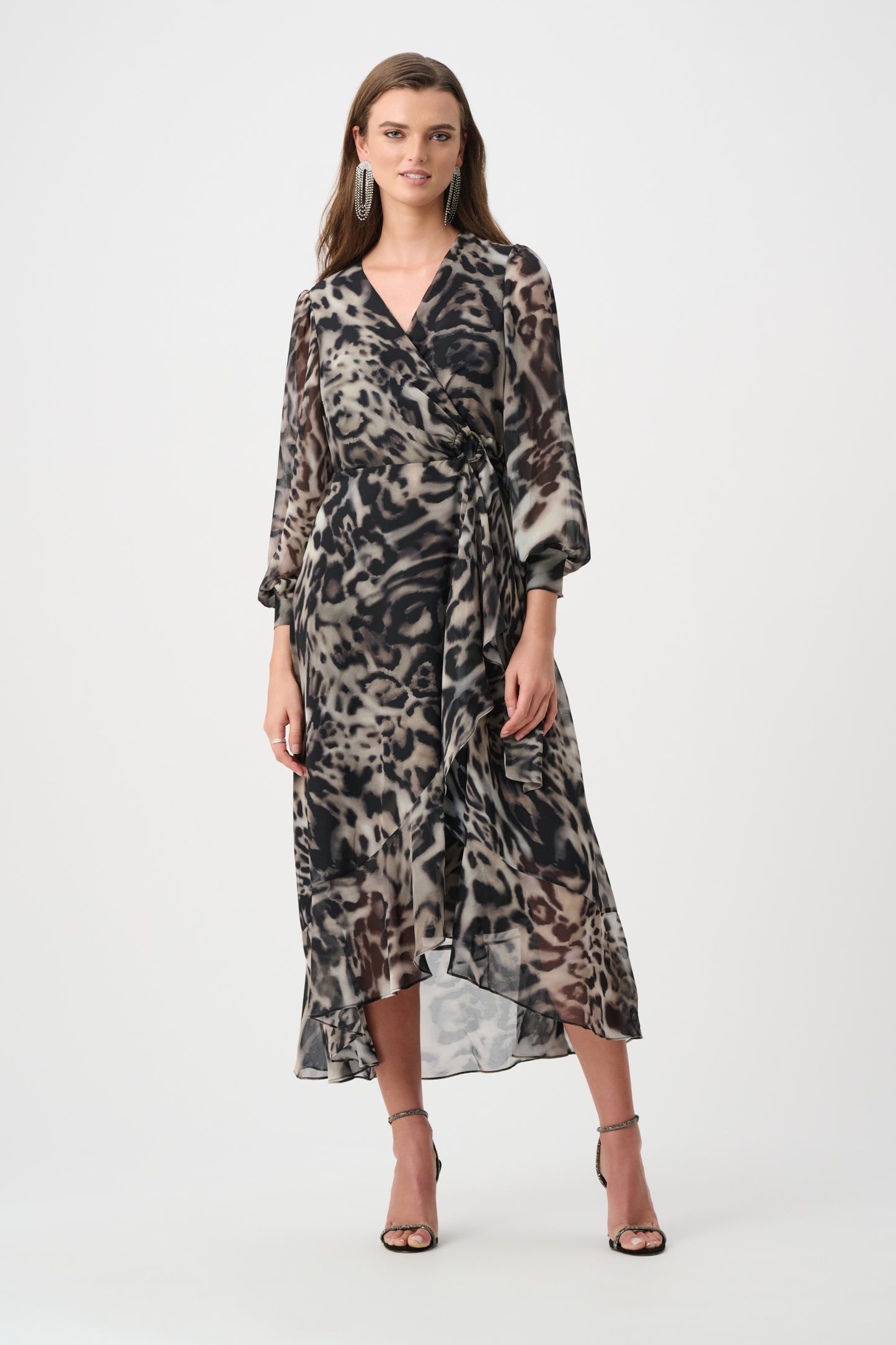 Joseph Ribkoff Fall 2026-263739-1413-Dress-Grey/Multi - The Coach Pyramids