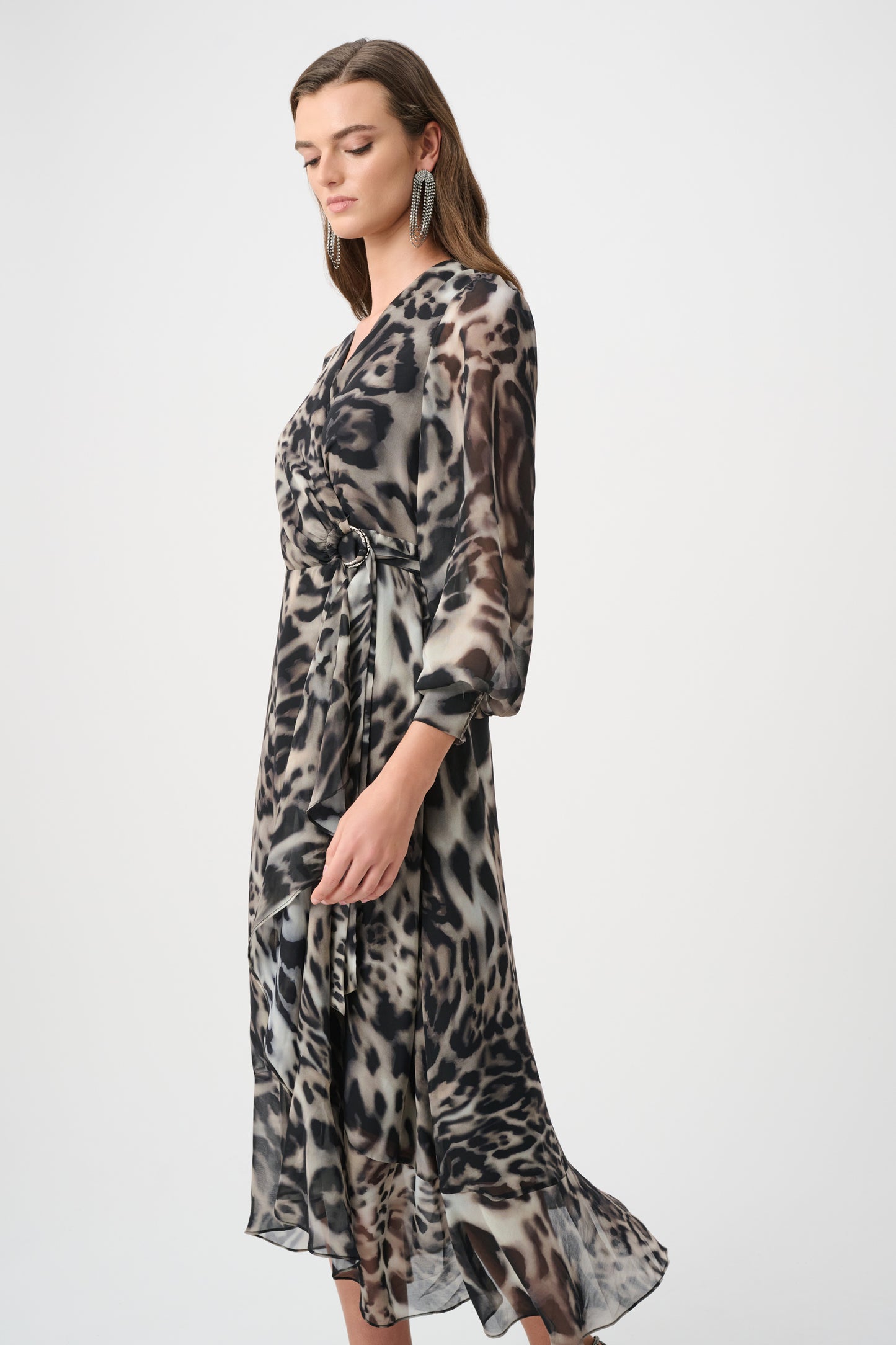 Joseph Ribkoff Fall 2026-263739-1413-Dress-Grey/Multi - The Coach Pyramids