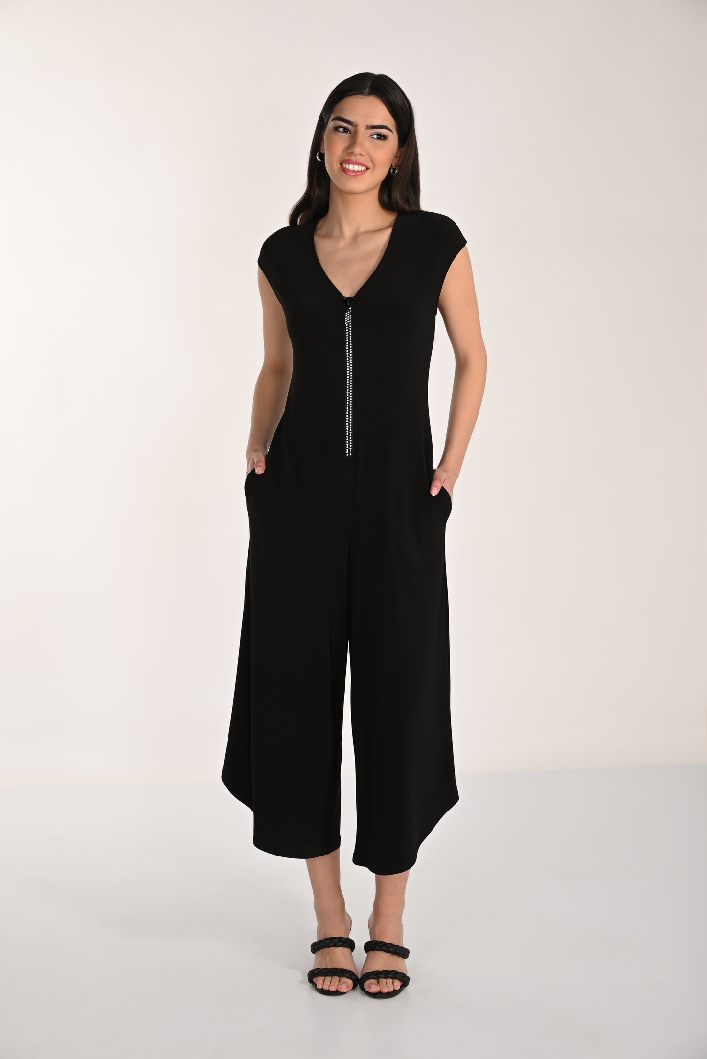 Frank Lyman-266065-Knit Jumpsuit-Midnight - The Coach Pyramids