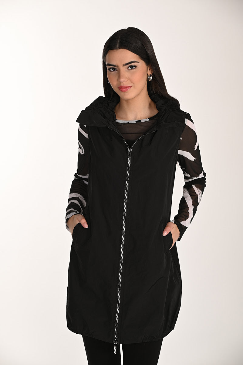 Frank Lyman-266288-100-Woven Vest-Black - The Coach Pyramids