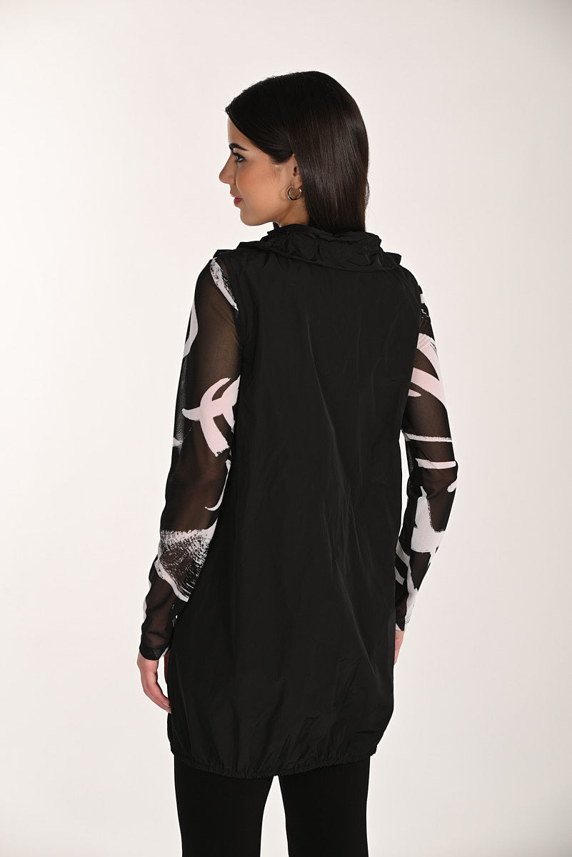 Frank Lyman-266288-100-Woven Vest-Black - The Coach Pyramids