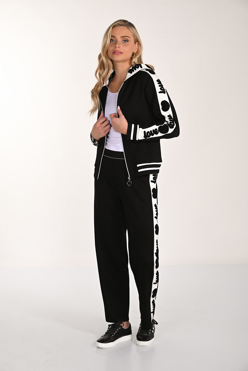 Frank Lyman-266534-Knit Pant-Black/Off White - The Coach Pyramids