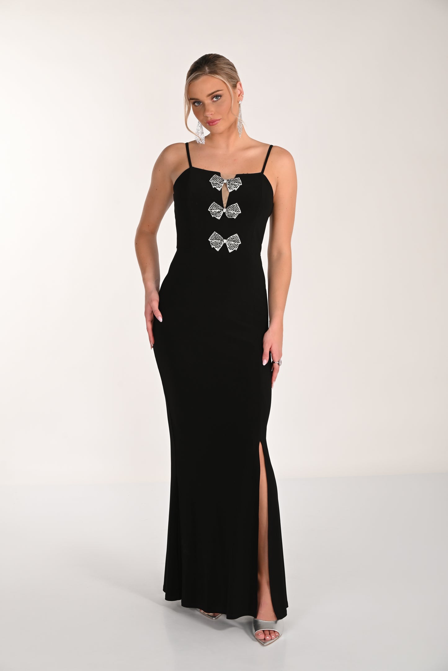 Frank Lyman-268021-Knit Dress-Black - The Coach Pyramids