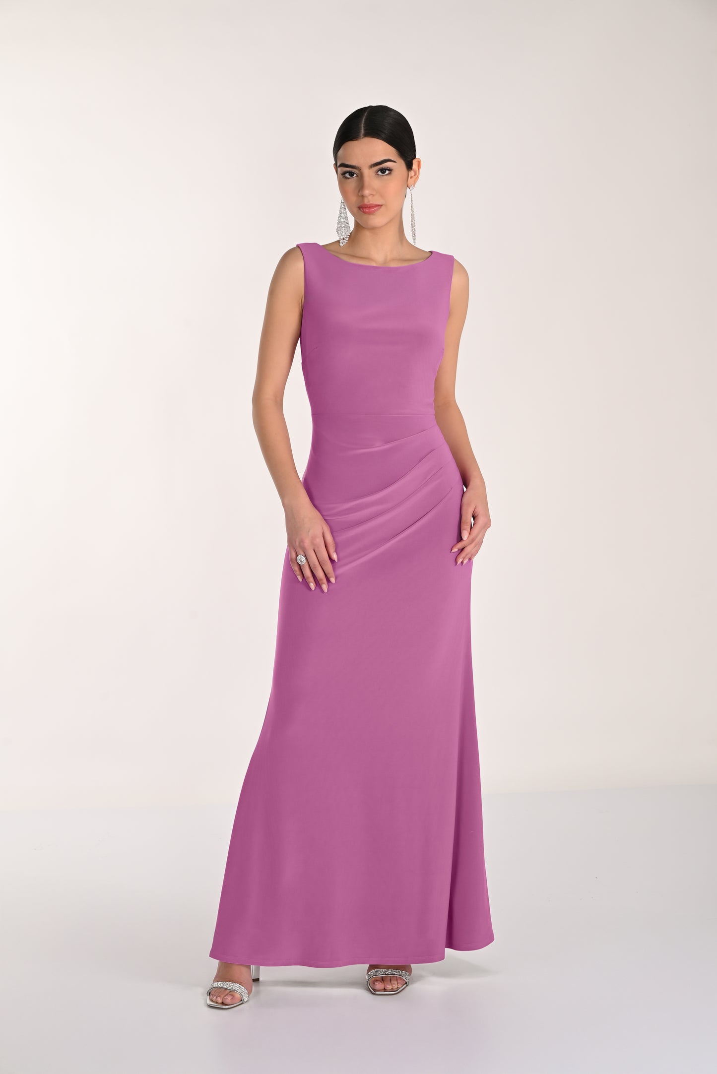 Frank Lyman-268067-Knit Dress-Deep Rose - The Coach Pyramids