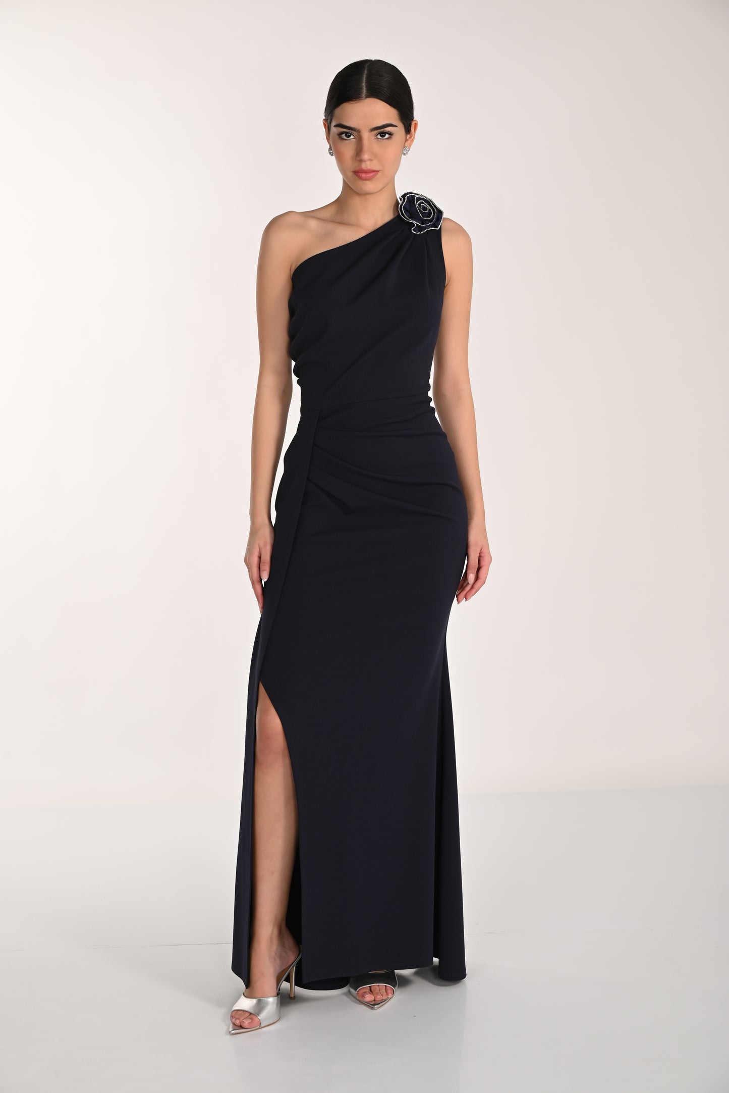 Frank Lyman-268109-Knit Dress-Midnight - The Coach Pyramids